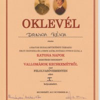 Danka Réka oklevele